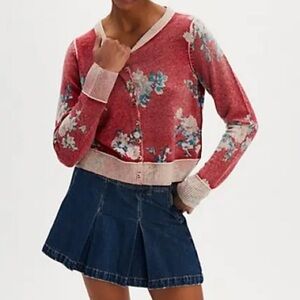 NWT Free People Nocturnal Patterned Cardi in Salsa Combo